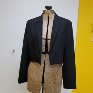 Cropped Black Women's Blazer Jacket